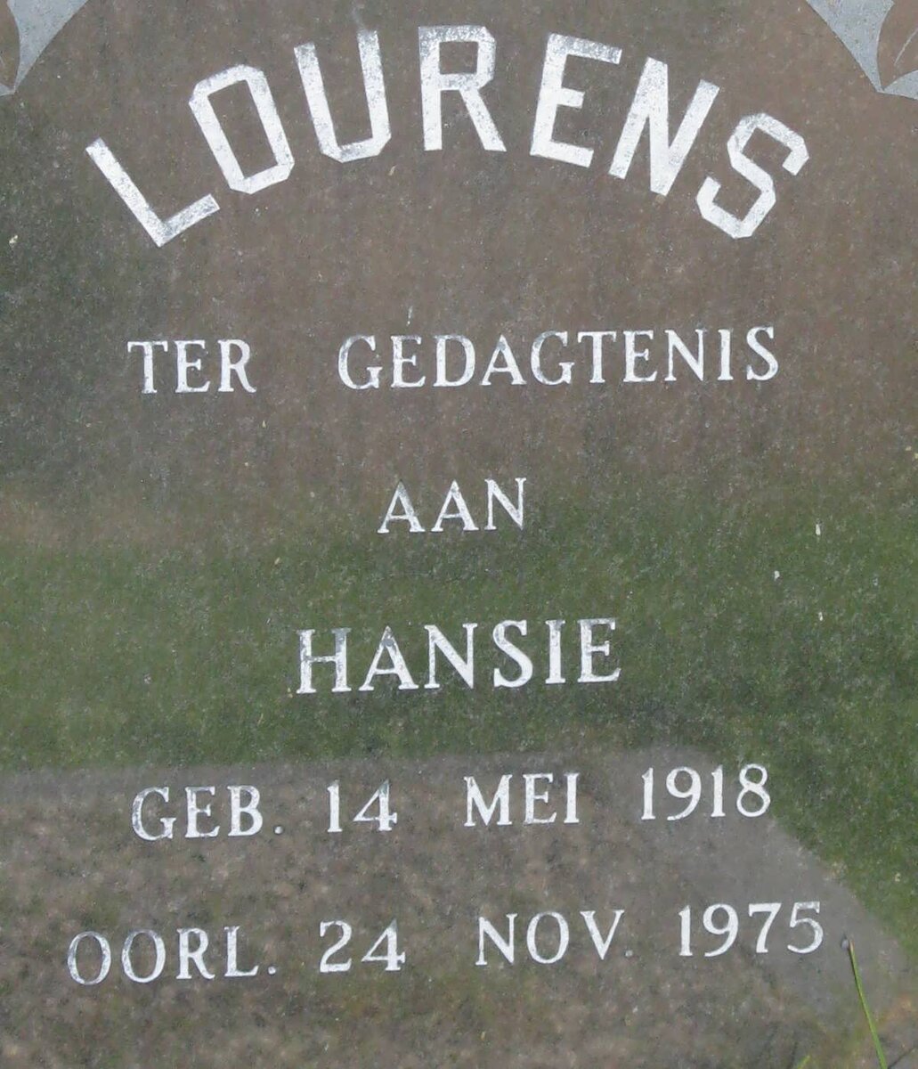 LOURENS Hansie 1918-1975