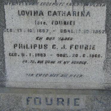 FOURIE Philipus C.J. 1883-1966 &amp; Lovina Catharina FOURIE 1887-1952