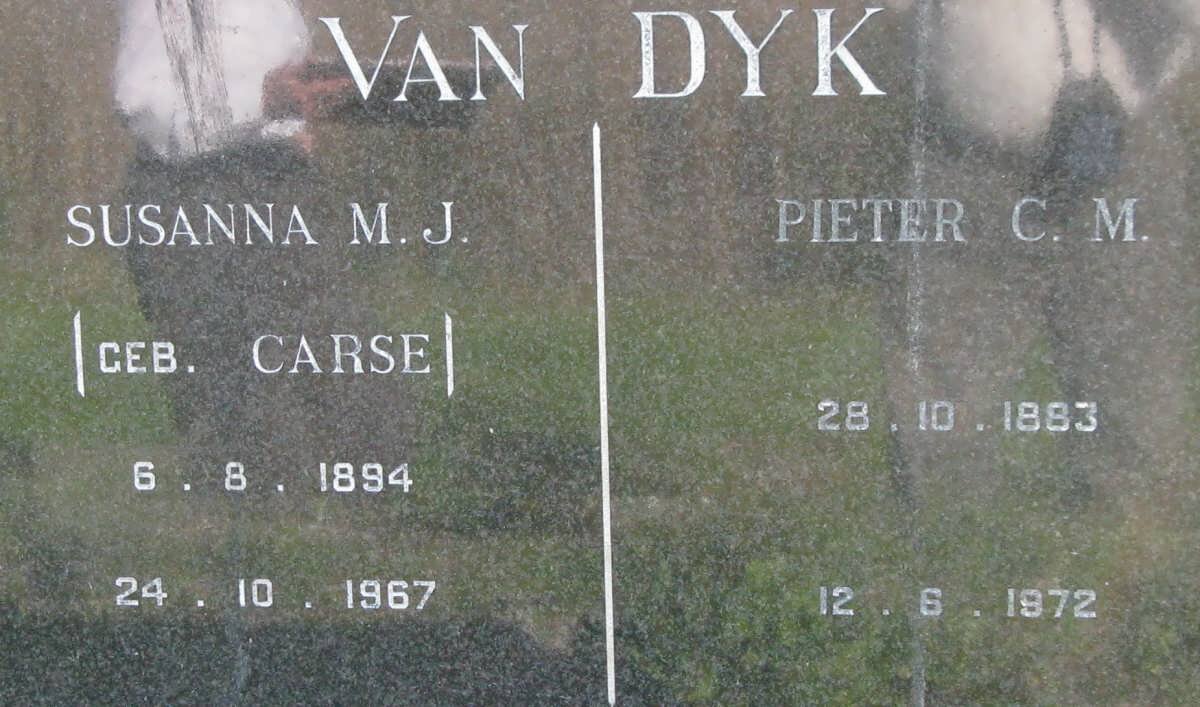 DYK Pieter C.M., van 1883-1972 &amp; Susanna M.J. CARSE 1894-1967