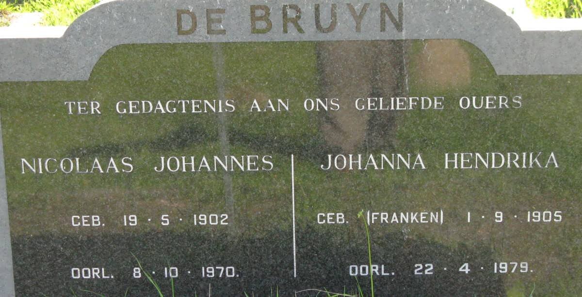 BRUYN Nicolaas Johannes, de 1902-1970 &amp; Johanna Hendrika FRANKEN 1905-1979