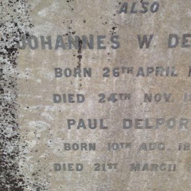 DELPORT Paul 1855-1901 :: DELPORT Johannes W. 1878-1894