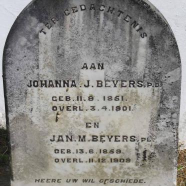 BEYERS Jan M. 1859-1909 &amp; Johanna J. 1851-1901