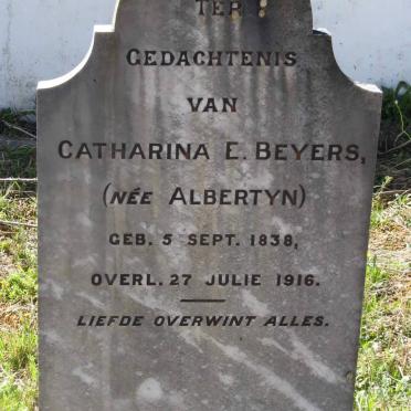 BEYERS Catharina E. nee ALBERTYN 1838-1916