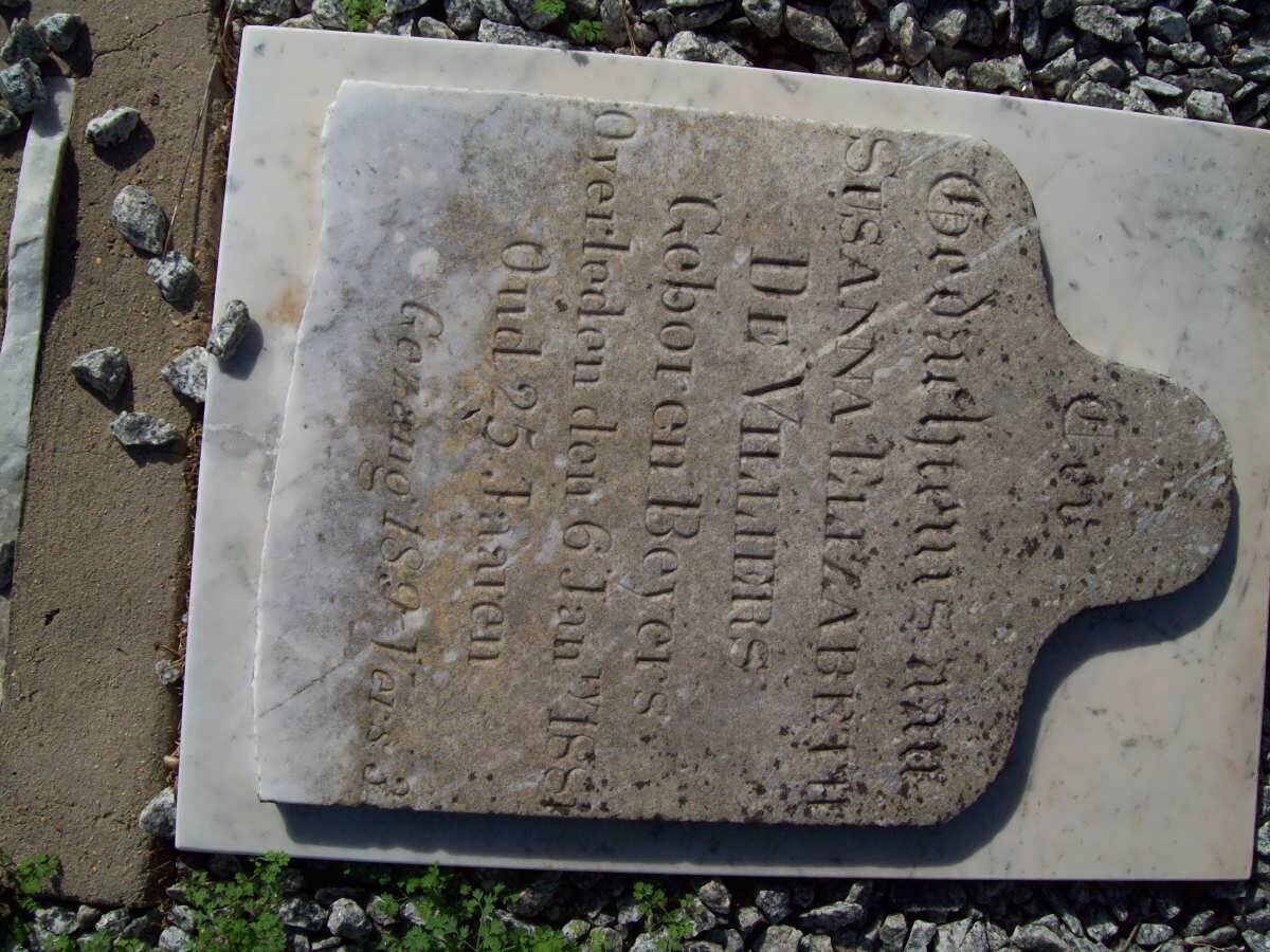 VILLIERS Susanna Elizabeth, de nee BEYERS -1881