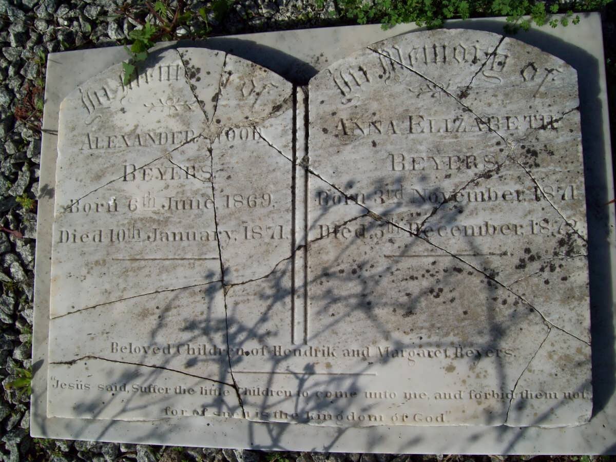 BEYERS Alexander 1869-1871 :: BEYERS Anna Elizabeth 1871-1872