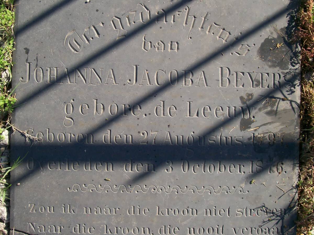BEYERS Johanna Jacoba nee DE LEEUW 1797-1876