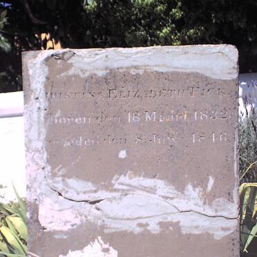 FICK Christina Elizabeth 1832-1846