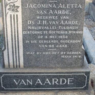 AARDE Jacomina Aletta, van -1953