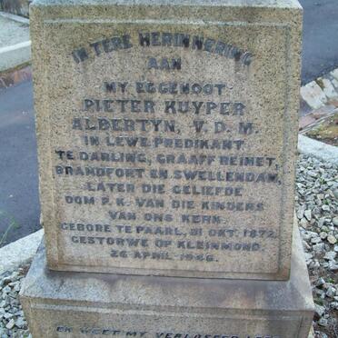 ALBERTYN Pieter Kuyper 1872-1946 &amp; Elise MORGAN 1882-1959