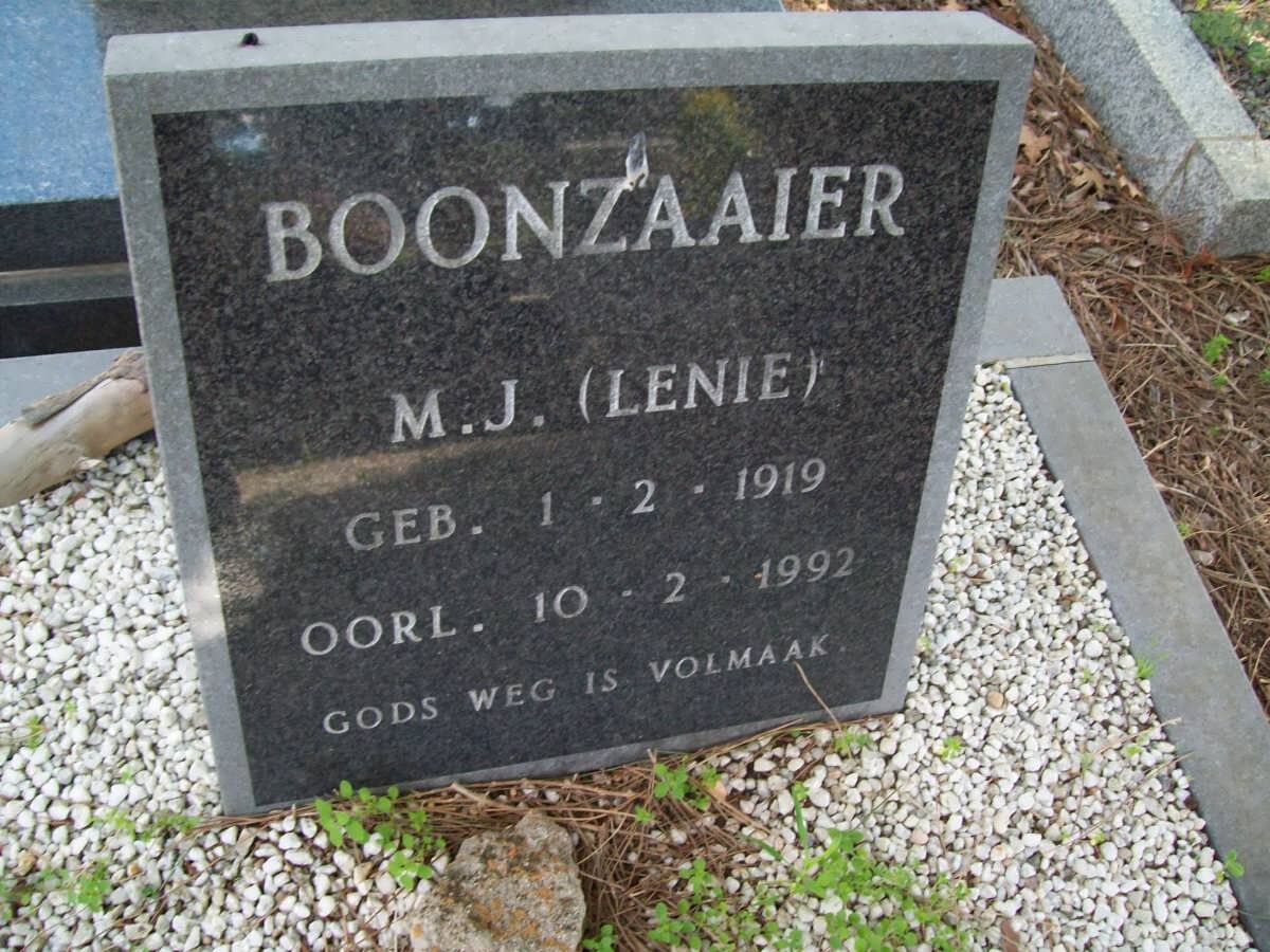 BOONZAAIER M.J. 1919-1992