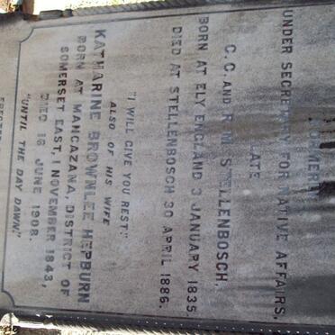 BRIGHT Richard 1835-1886 &amp; Katharine Brownlee HEPBURN 1843-1908