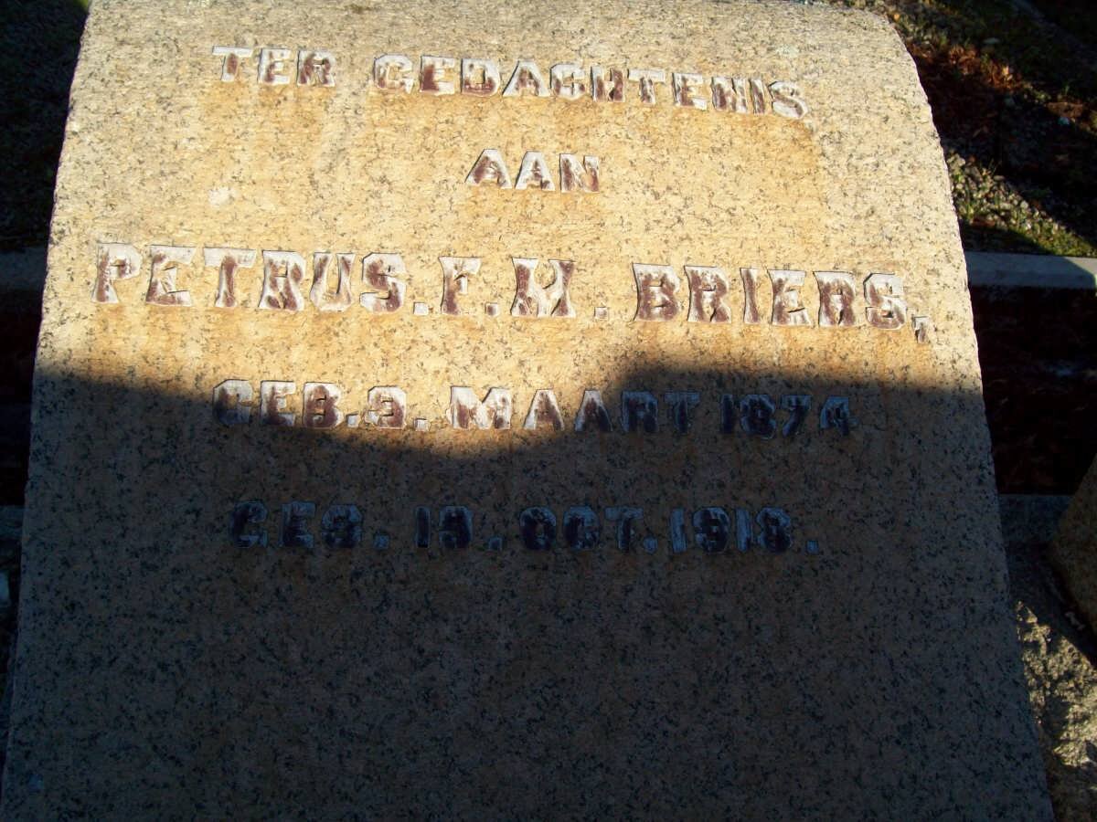 BRIERS Petrus F.M. 1874-1918