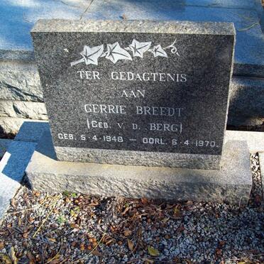 BREEDT Gerrie nee V.D. BERG 1948-1970