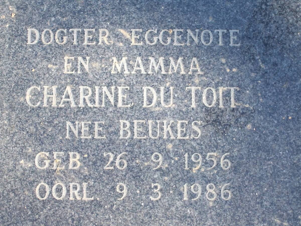 TOIT Charine, du nee BEUKES 1956-1986