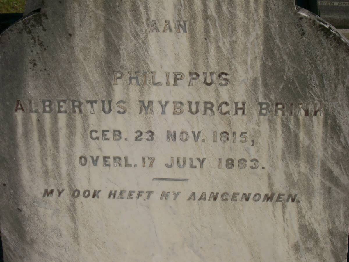 BRINK Philippus Albertus Myburgh 1815-1883