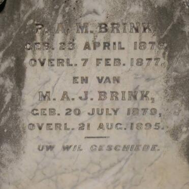 BRINK P.A.M. 1876-1877 :: BRINK M.A.J. 1879-1895