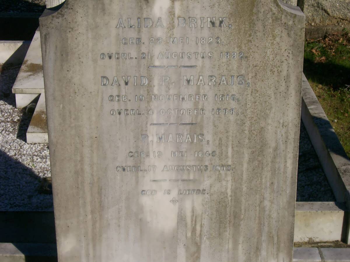 BRINK Alida P. 1823-1882 :: MARAIS David P. 1816-1888 :: MARAIS P. 1845-1902