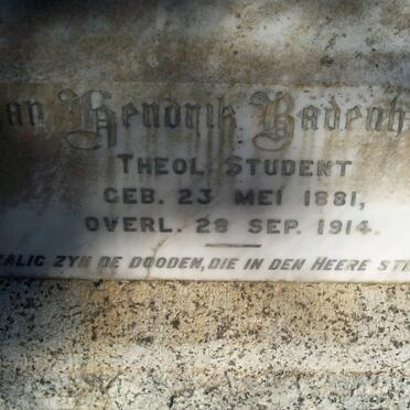 BADENHORST Maria C.D. nee COMBRINK 1857-1915 :: BADENHORST Jan Hendrik 1881-1914