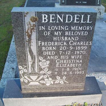 BENDELL Frederick Charles 1899-1970 &amp; Christina Elizabeth 1901-1993