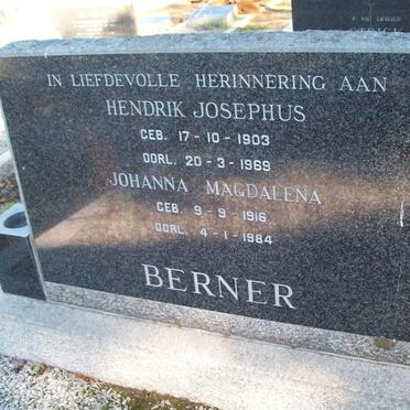 BERNER Hendrik Josephus 1903-1969 &amp; Johanna Magdalena 1916-1984