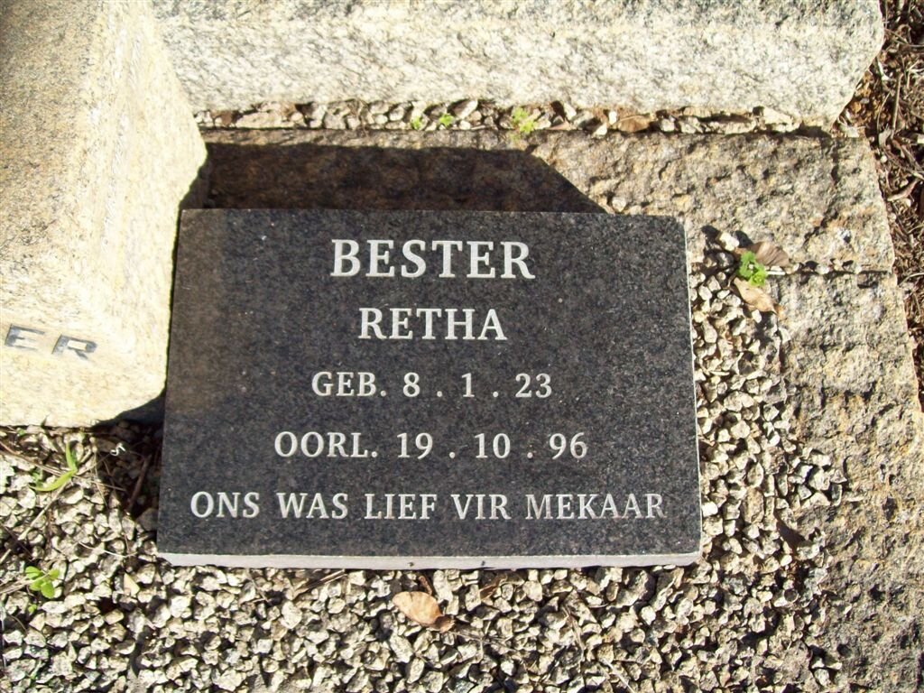 BESTER Rehta 1923-1996