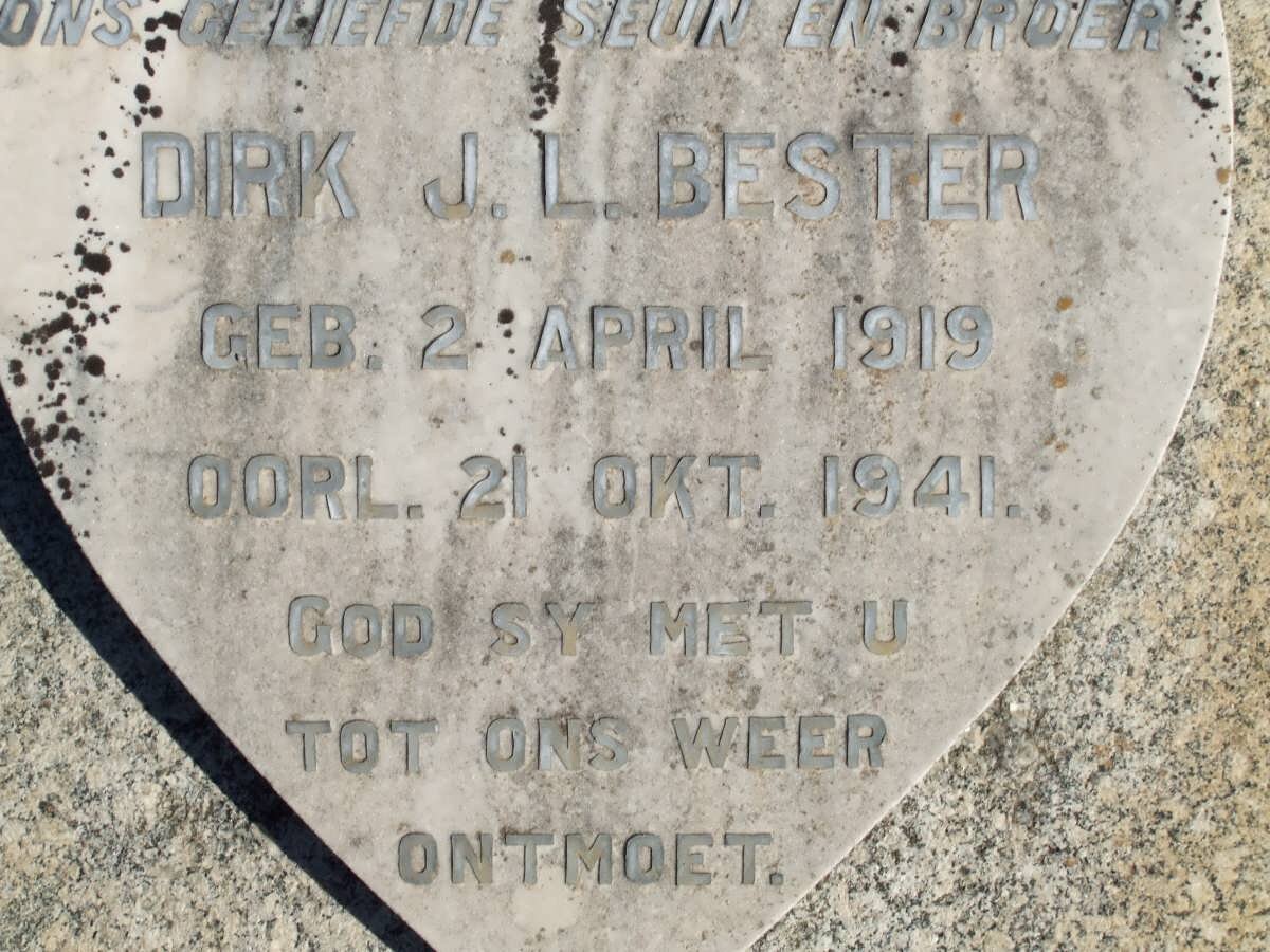 BESTER Dirk J.L. 1919-1941