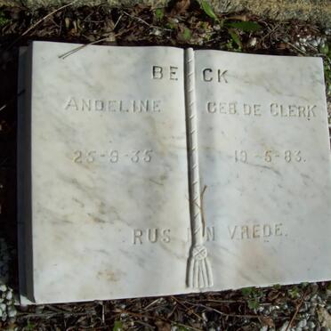 BECK Andeline gebore de CLERK 1935-1983