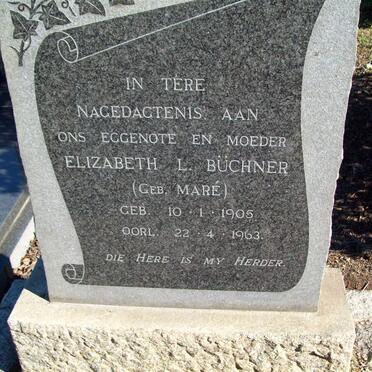 BUCHNER Elizabeth L. nee MARE 1905-1963
