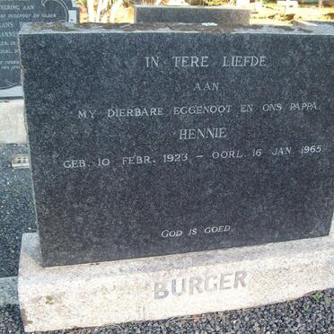 BURGER Hennie 1923-1965