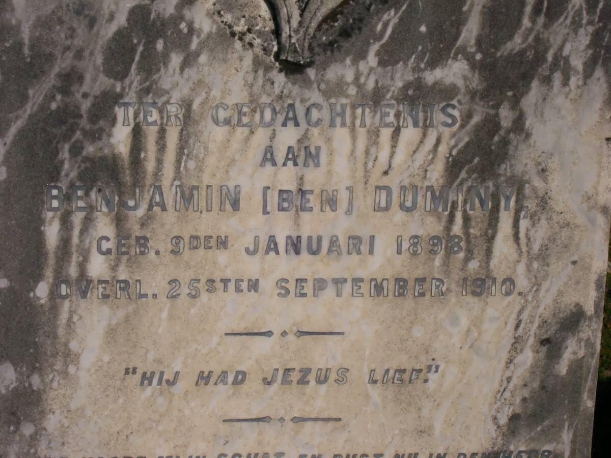 DUMINY Benjamin 1898-1910