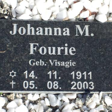 FOURIE Johanna M. nee VISAGIE 1911-2003