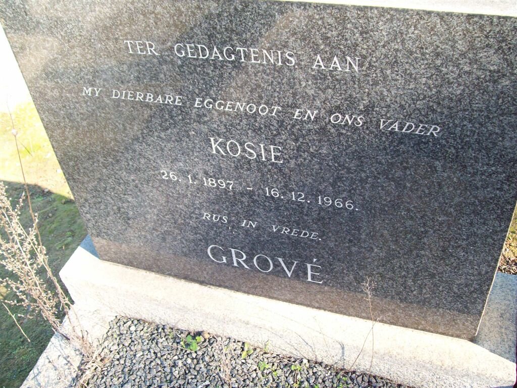 GROVE Kosie 1897-1966