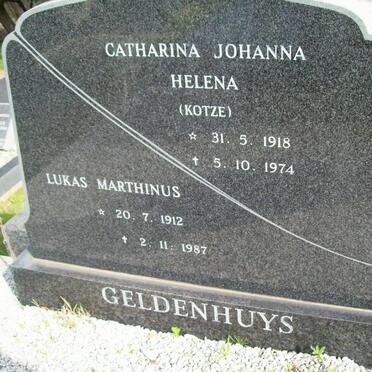 GELDENHUYS Lukas Marthinus 1912-1987 &amp; Catharina Johanna Helena KOTZE 1918-1974