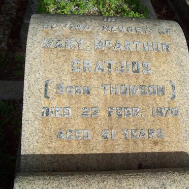 GRATJIOS Mary McArthur nee THOMSON -1970