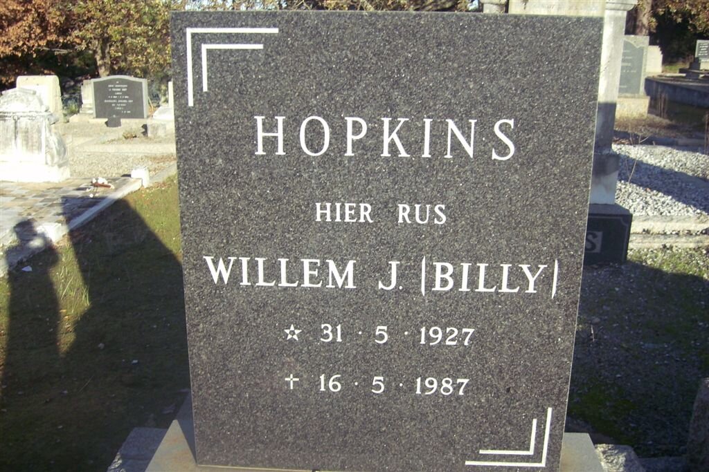 HOPKINS Willem J. 1927-1927