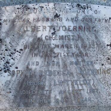 JOERNING Albert -1933 &amp; Sophia Rebecca LINTVELD -1957