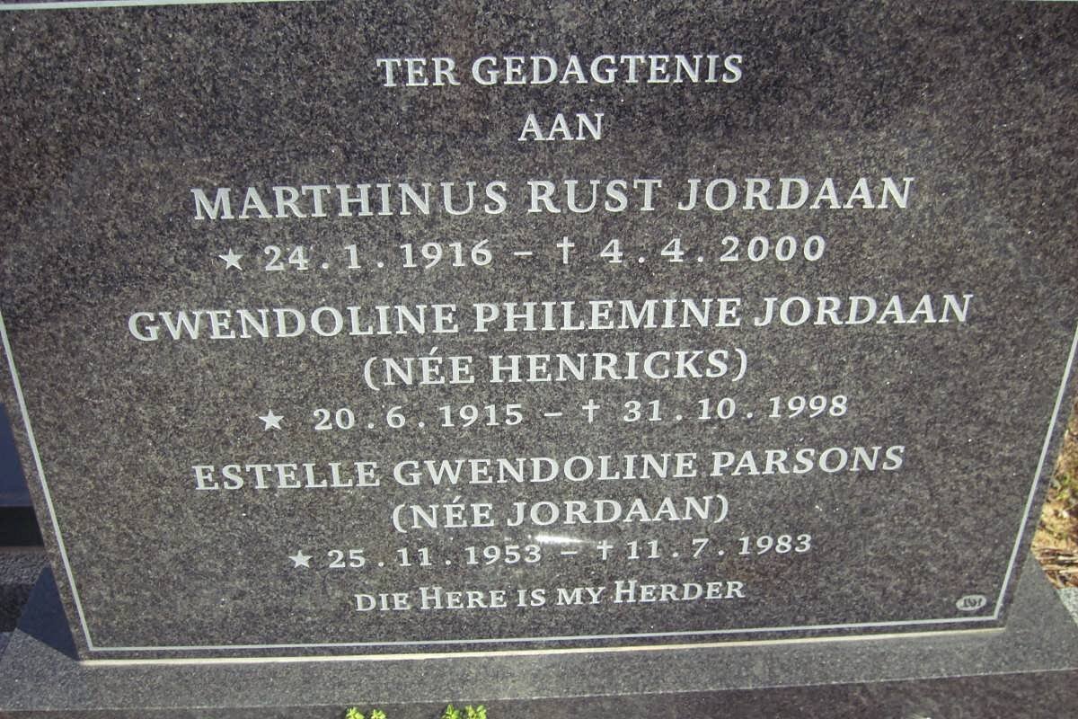 JORDAAN :: HENDRICKS :: PARSONS