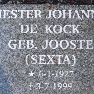 JOOSTE Josslyn 1898-1958 :: DE KOCK Hester Johanna nee JOOSTE 1927-1999_3