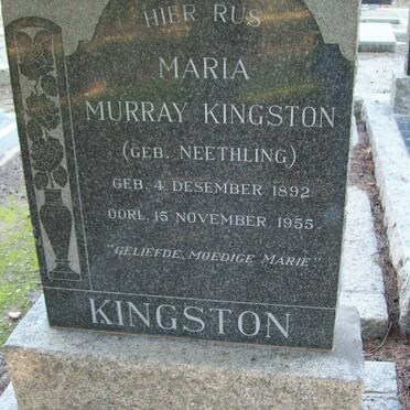 KINGSTON Maria Murray nee NEETHLING 1892-1955