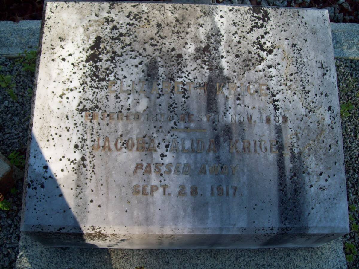 KRIGE Elizabeth -18?9 :: KRIGE Jacoba Alida -1917