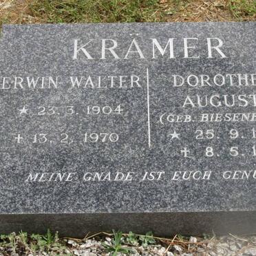 KRAMER Erwin Walter 1904-1970 &amp; Dorothea Auguste BIESENBACH 1904-1991