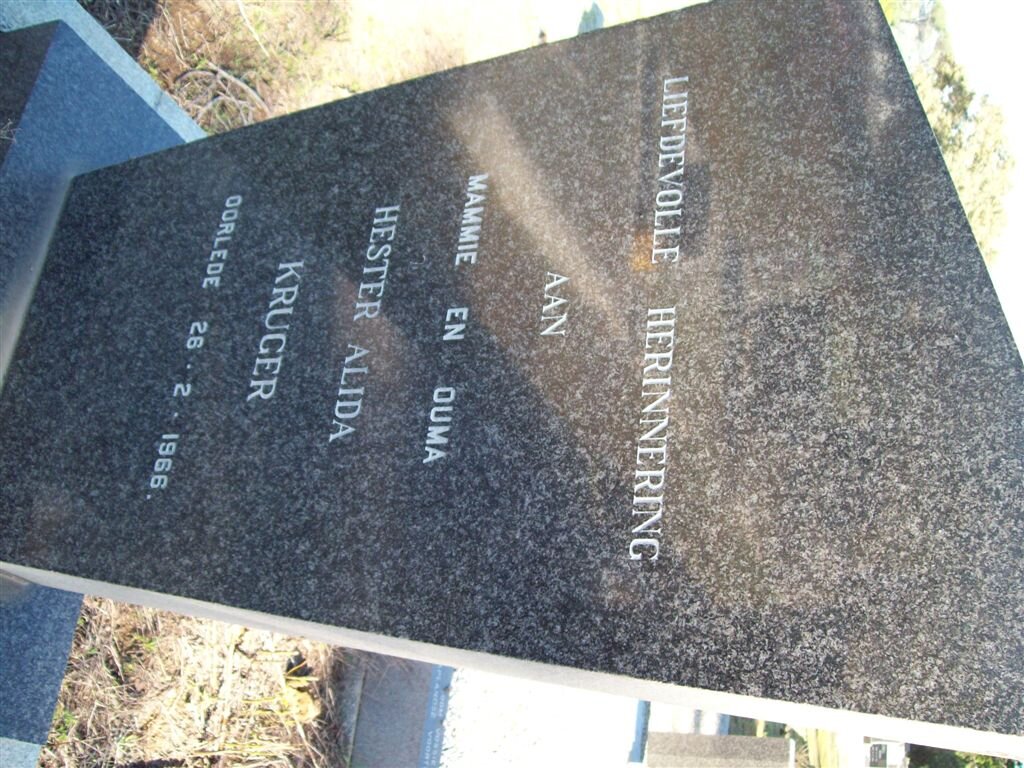 KRUGER Hester Alida -1966