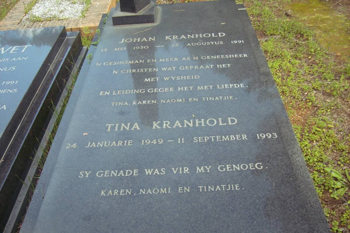 KRANHOLD Johan 1950-1991 &amp; Tina 1949-1993