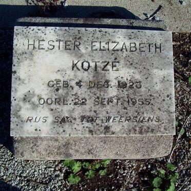 KOTZE Hester Elizabeth 1923-1955