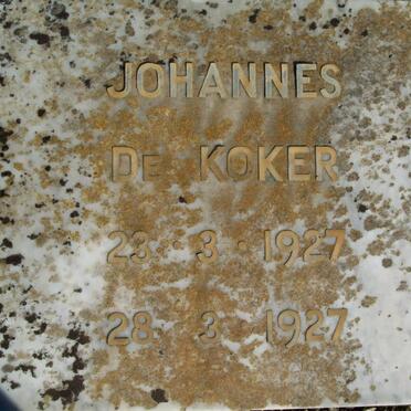 KOKER Johannes, de 1927-1927