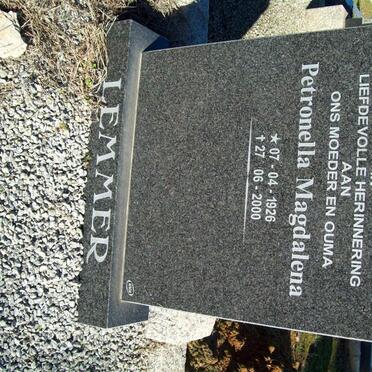 LEMMER Petronella Magdalena 1926-2000