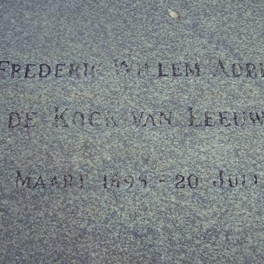 LEEUWEN Fredrick Willem Adriaan de Kock, van 1895-1982