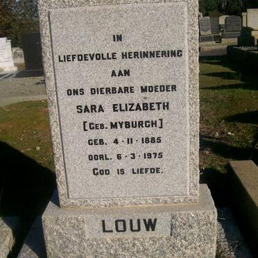 LOUW Sara Elizabeth nee MYBURGH 1885-1975