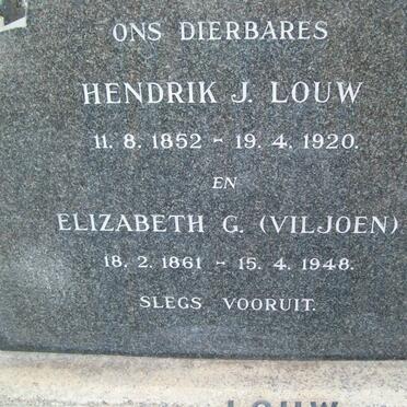 LOUW Hendrik J. 1852-1920 &amp; Elizabeth G. VILJOEN 1861-1948