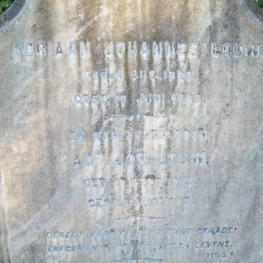 LOUW Adriaan Johannes 1828-1888 &amp; Martha Jacoba 1835-1900 :: LOUW A.J. 1878-1882